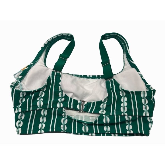 Kona Sol - Women's Global Print Longline Bikini Top - Green - Small - Picture 3 of 11